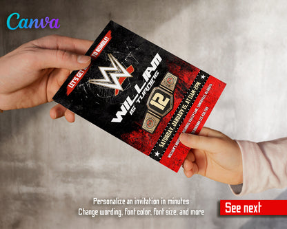 Wrestling customizable invite template | instant download | Share or Print | GC581