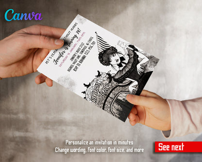 Wednesday customizable invite template girl | instant download | Share or Print | ZH774