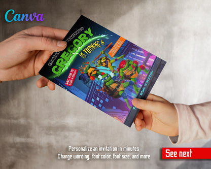 Teenage Mutant Ninja Turtles: Mutant Mayhem customizable invite template boy | instant download | Share or Print | VZ560