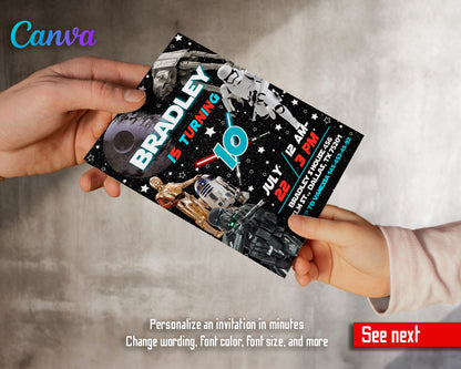 Star Wars customizable invite template | instant download | Share or Print | EP490