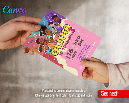 Gracie's Corner customizable invite template girl | instant download | Share or Print | FE142