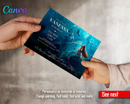 The Little Mermaid Ariel customizable invite template girl | instant download | Share or Print | CP703