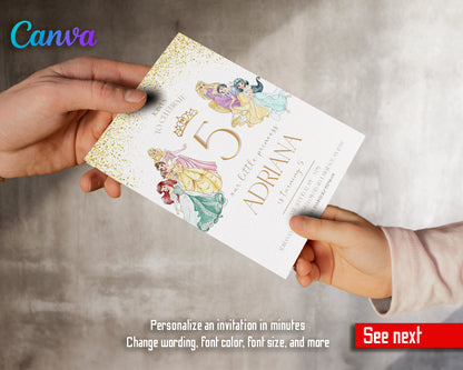 Princess Disney customizable invite template girl | instant download | Share or Print | BM488