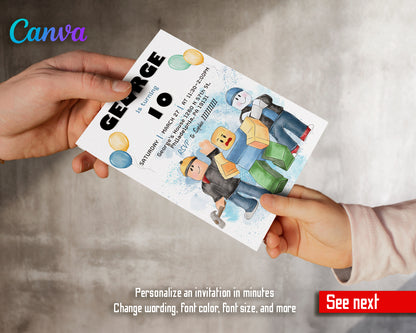 Roblox customizable invite template | instant download | Share or Print | HV169