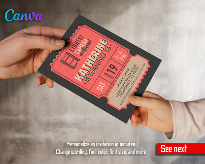 Hollywood, Red Carpet customizable invite template | instant download | Share or Print | GH570