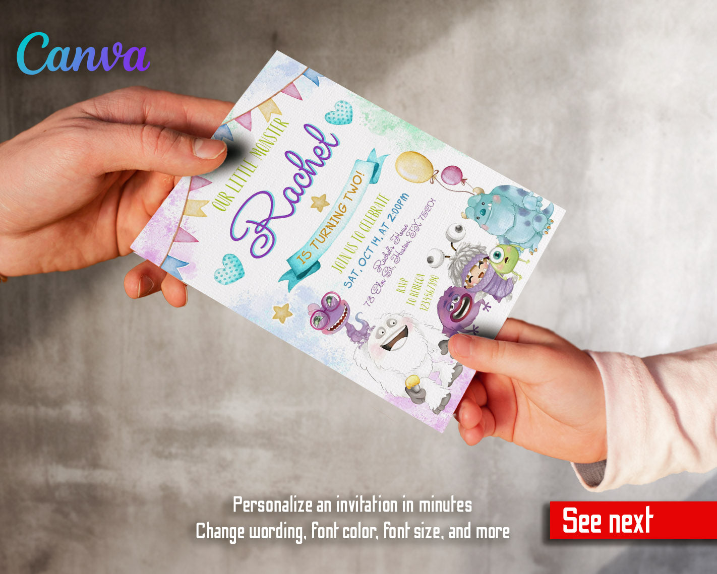 Monsters, Inc.  customizable invitation template | Share or Print |  | IC348