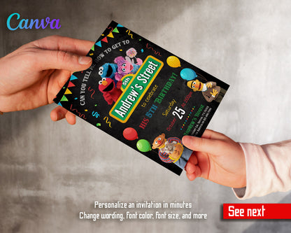 Sesame Street customizable invitation template | Share or Print |  | WB421