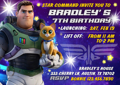 Buzz Lightyear Toy Story customizable invitation template | Share or Print | boy | MG736