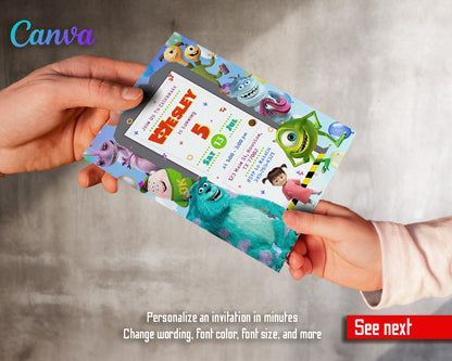 Monsters, Inc.  customizable invitation template | Share or Print |  | DJ180