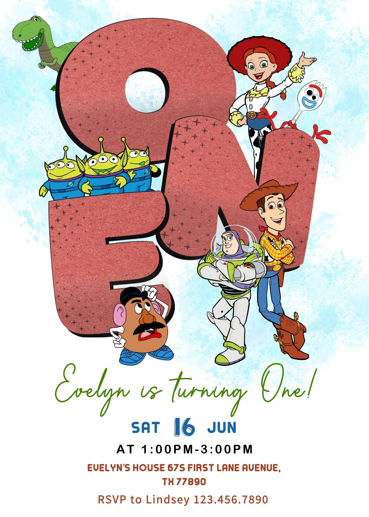 Toy Story Woody  customizable invitation template | Share or Print |  | BC665