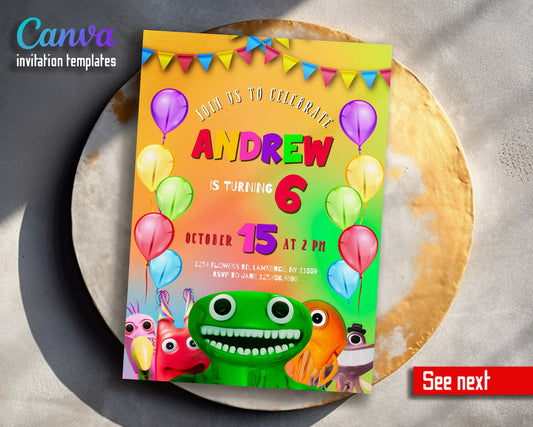 Garten of Banban Gamer customizable invitation template | Share or Print |  | ZZ649