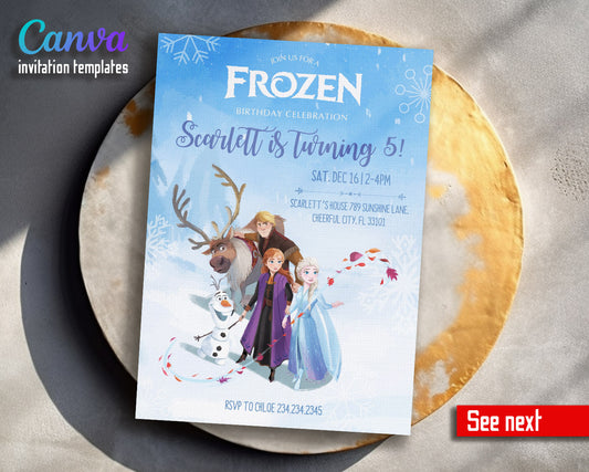 Frozen Elsa  customizable invitation template | Share or Print | girl | PL787