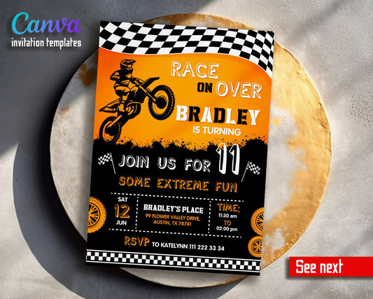 Motocross Extreme customizable invitation template | Share or Print |  | MH707