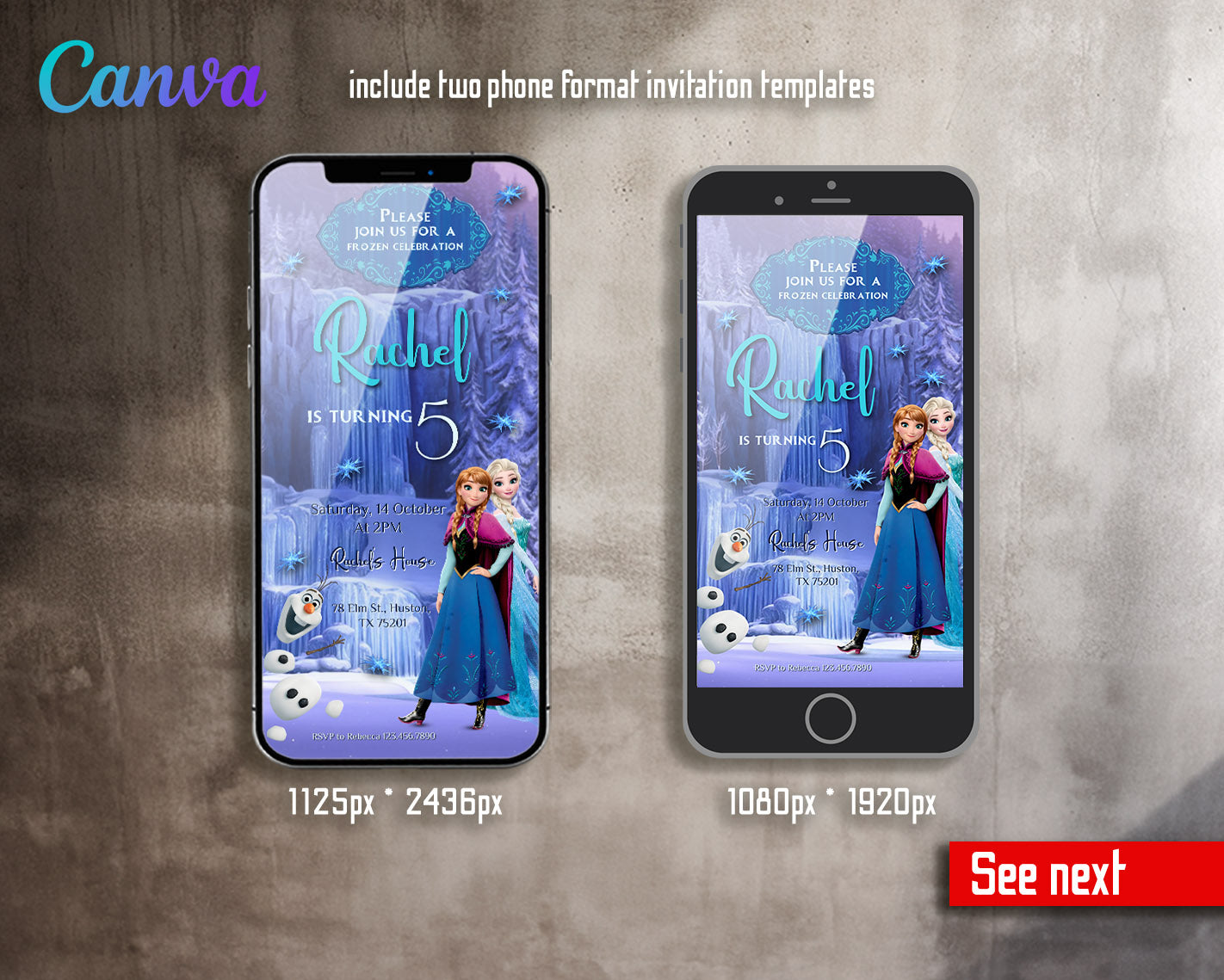 Frozen Elsa  customizable invitation template | Share or Print | girl | KA603