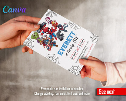 Spidey and His Amazing Friends customizable invitation template | Share or Print | boy | YN342