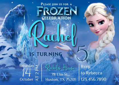 Frozen Elsa  customizable invitation template | Share or Print | girl | RB117