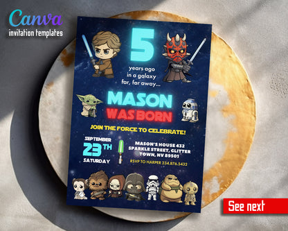 Star Wars Darth Vader  customizable invitation template | Share or Print | boy | HN935