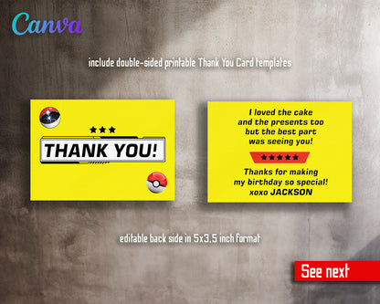 Pokemon Pikachu  customizable invitation template | Share or Print |  | MU864