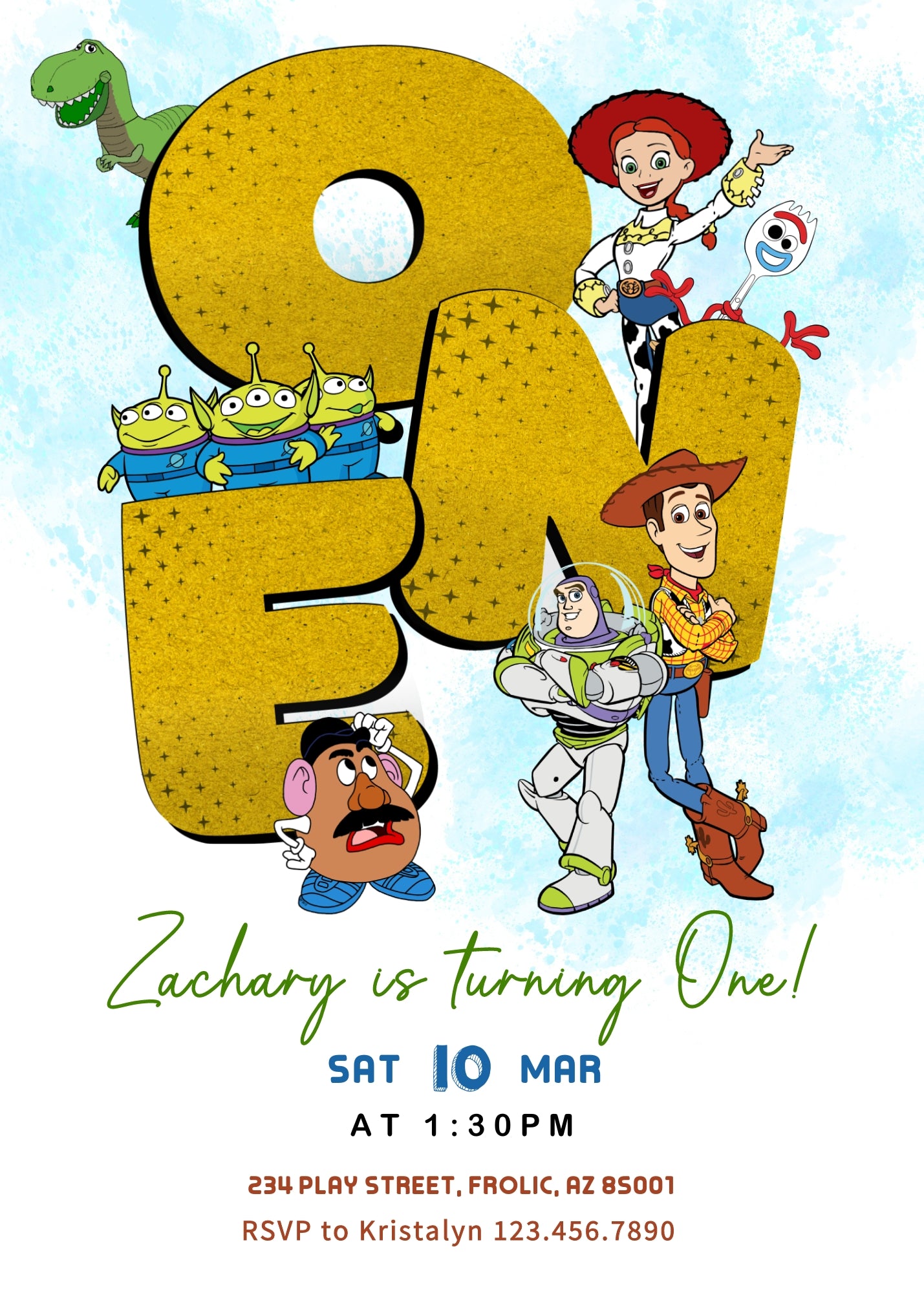 Toy Story Woody  customizable invitation template | Share or Print |  | VW153