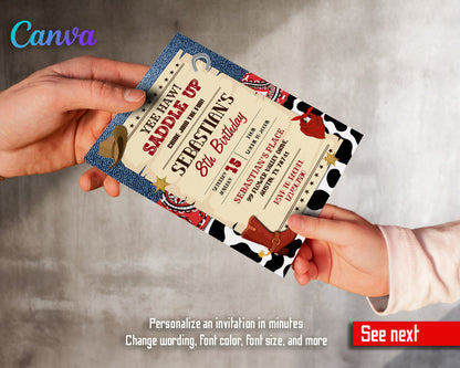 Cowboy Rodeo customizable invitation template | Share or Print | boy | FZ747