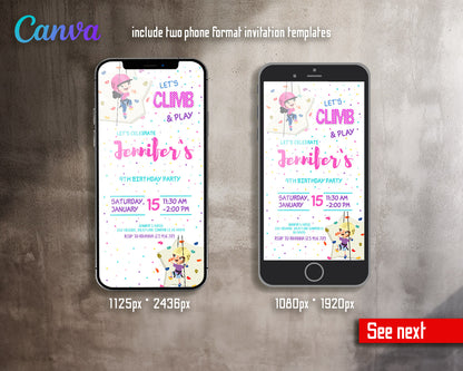 Rock Climbing  customizable invitation template | Share or Print |  | ZH844