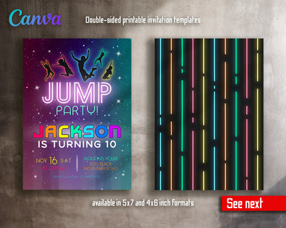 Trampoline Jump Party  customizable invitation template | Share or Print |  | FJ175