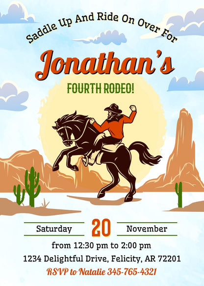 Cowboy Rodeo customizable invitation template | Share or Print | boy | AK959