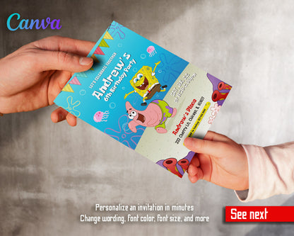 SpongeBob SquarePant customizable invitation template | Share or Print |  | RX427