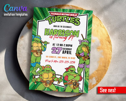 Teenage Mutant Ninja Turtles  customizable invitation template | Share or Print | boy | CL114