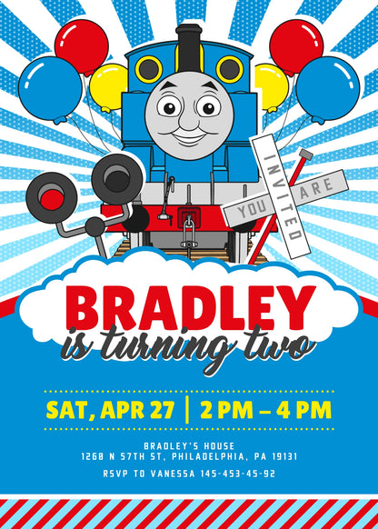 Thomas Train & Friends  customizable invitation template | Share or Print |  | YH408