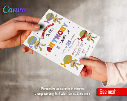 Teenage Mutant Ninja Turtles  customizable invitation template | Share or Print | boy | IY044