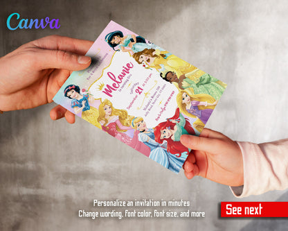 Disney Princess  customizable invitation template | Share or Print | girl | BF945