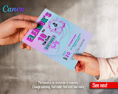 Tik Tok Party customizable invitation template | Share or Print |  | RO031