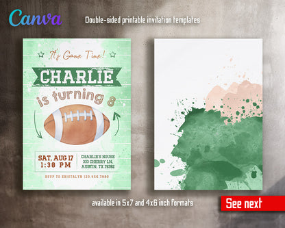 Super Bowl Football customizable invitation template | Share or Print | boy | JL250