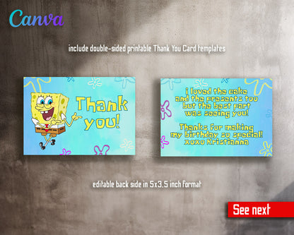 SpongeBob SquarePant customizable invitation template | Share or Print |  | VJ289