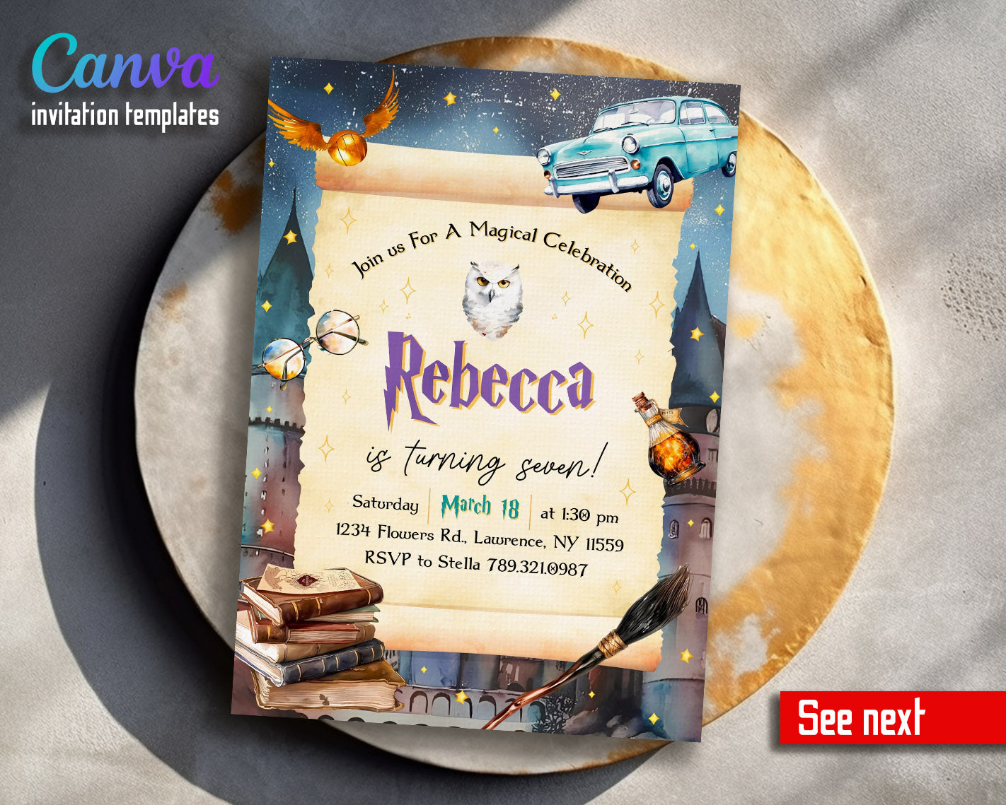 Harry Potter  customizable invitation template | Share or Print |  | RQ222