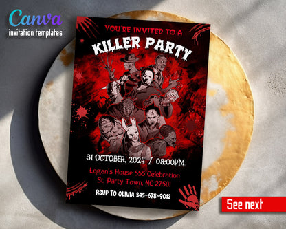 Horror Killer Movie Party  customizable invitation template | Share or Print |  | SX956