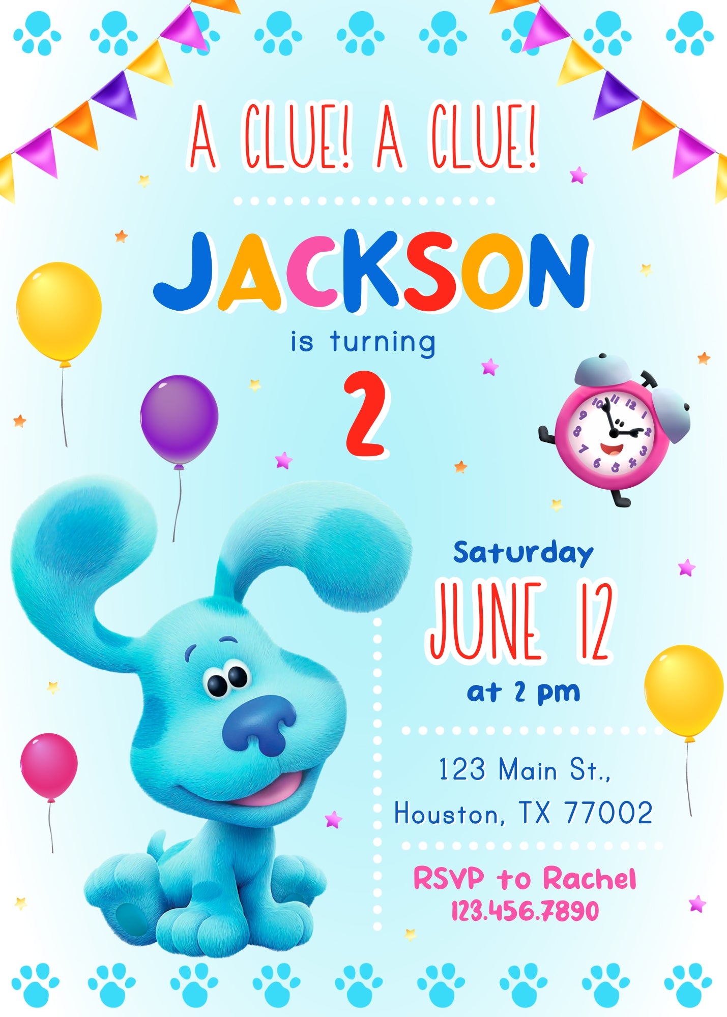 Blue's Clues Puppy customizable invitation template | Share or Print |  | QH463