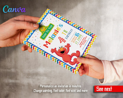 Sesame Street Elmo customizable invitation template | Share or Print |  | VM333