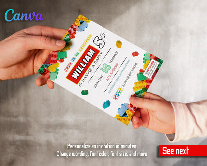 Lego  customizable invitation template | Share or Print |  | HX861