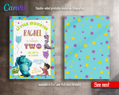 Monsters, Inc.  customizable invitation template | Share or Print |  | YW637