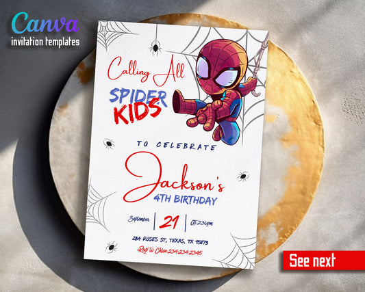 Spidey and His Amazing Friends customizable invitation template | Share or Print | boy | EE498