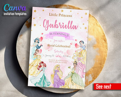 Disney Princess  customizable invitation template | Share or Print | girl | CR898