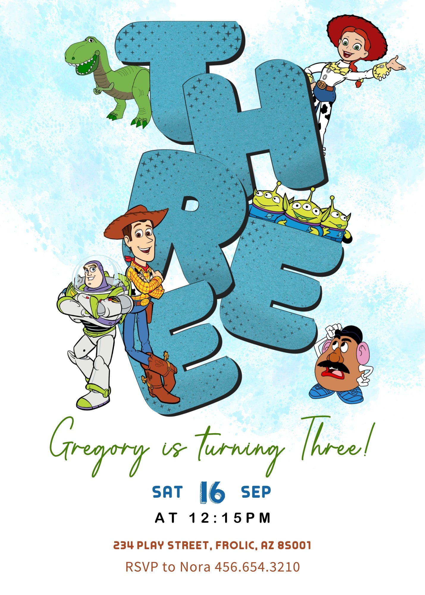 Toy Story Woody  customizable invitation template | Share or Print |  | LV975