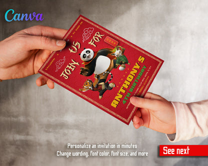 Kung Fu Panda Po customizable invitation template | Share or Print |  | TV732