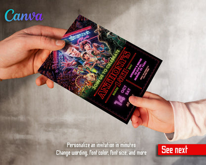 Stranger Things customizable invitation template | Share or Print |  | UE177