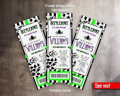 Beetlejuice Halloween customizable invitation template | Share or Print |  | WZ479