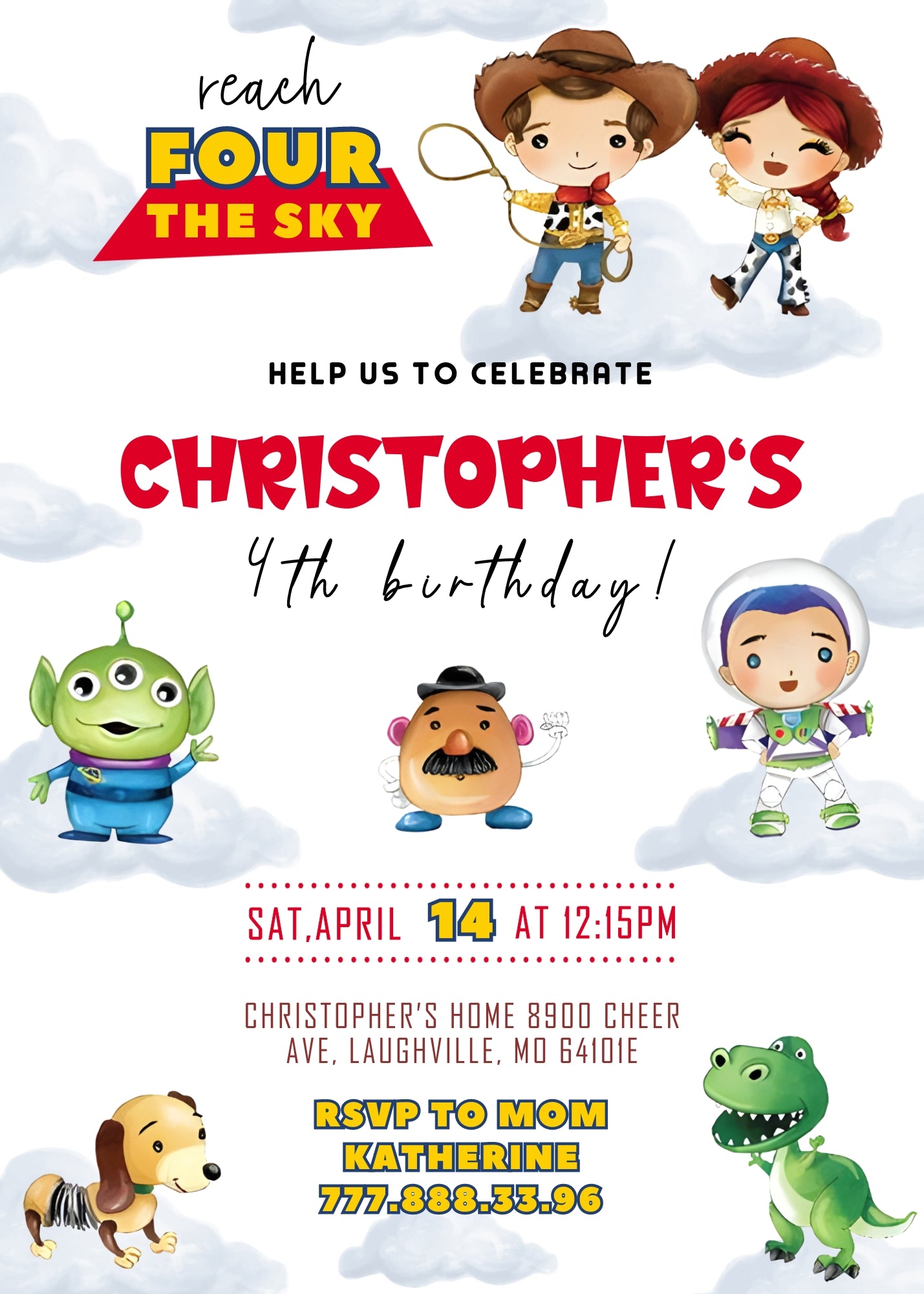 Toy Story Woody  customizable invitation template | Share or Print |  | MM533