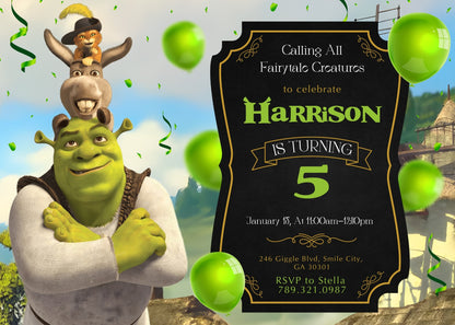 Shrek  customizable invitation template | Share or Print |  | PQ544