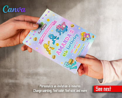 Care Bears  customizable invitation template | Share or Print |  | SA673